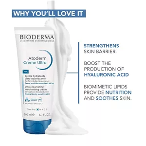 کرم مرطوب کننده تیوپی اتودرم اولترا بایودرما تغذیه کننده صورت و بدن200میل BIODERMA Atoderm Crème Ultra