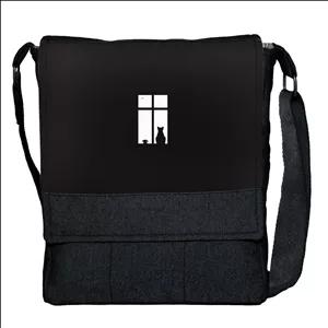 کیف دوشی چی چاپ طرح ساده و مینیمال گربه