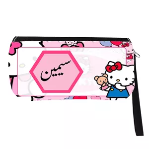 جامدادی پاد آفرین مدل فانتزی کارتونی طرح کیتی دخترانه اسم سیمین کد p416