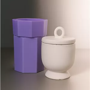 قالب سیلیکونی بانکه (ظرف درب دار ) پایه دار