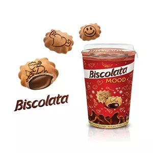 بیسکویت فانتزی با کرم شکلات طعم آلبالو بیسکولاتا (125 گرم) Biscolata