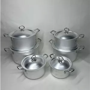 سرویس قابلمه روحی ۱۲ پارچه دسته‌دار تاپ آلومین | نمایندگی پخش ایران