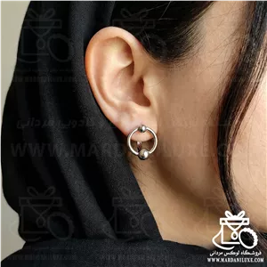 گوشواره ژوپینگ مدل حلقه‌ای توپی
