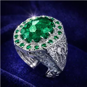 انگشتر تاجوار زمرد - TZ128