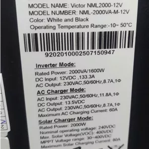 سانورتر 2000 وات GD SUPER LNG  مدل Victor-NML2000-12V