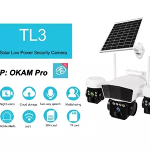 دوربین امنیتی خورشیدی اوکم مدل TL4 با ۱۵ مگاپیکسل و لنز چرخشی سرور داخلی