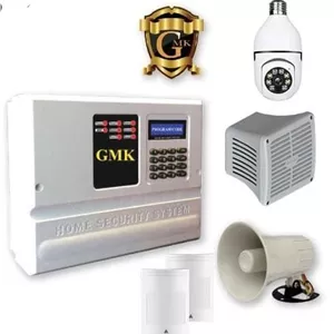 پکیج دزدگیر GMK سیمکارتی با 2 چشمی و دوربین لامپی چرخشی