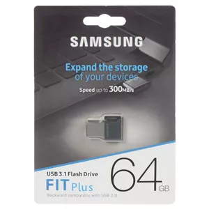 فلش مموری سامسونگ مدل FitPlus ظرفیت 64 گیگابایت USB3  (گارانتی مادام العمر )