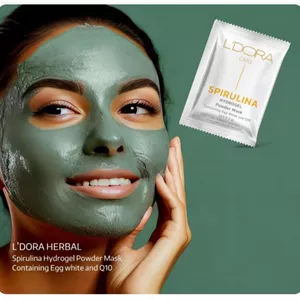ماسک پودری اسپیرولینا هیدروژلی حاوی سفیده تخم مرغ و کیوتن لدورا کر 12 عددی