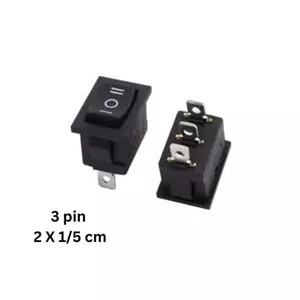 کلید راکر سه حالته سه پین سایز متوسط ۱/۵ * ۲ سانت