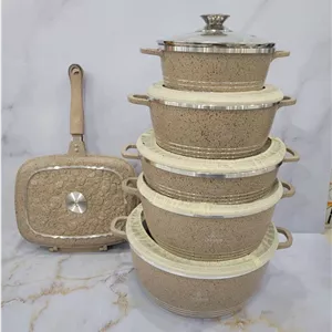 سرویس قابلمه ۱۲ تکه چدن گرانیت لایف اسمایل