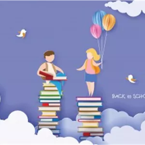 وکتور کتاب و دانش آموز و بازگشت به مدرسه