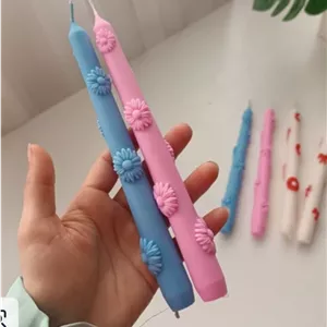 شمع ۲۰ سانت  بابونه و پاپیون(پارافین کریستال) _ تک عددی