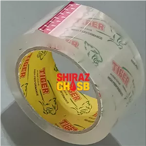 چسب نواری پهن کریستال 5 سانتی تایگر 90 یارد 40 میکرون