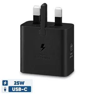 سری شارژ samsung 25w gan / nfc سه پین اصلیشارژر دیواری 25 وات سامسونگ مدل T2510، اتصال سه پین، درگاه خروجی USB-C، دارای قابلیت شارژ سریع، تکنولوژی شارژ PD 3.0 اصلی gan