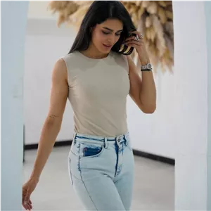 بادی زنانه آستین حلقه ای یقه گرد کبریتی