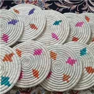 زیر قابلمه ای حصیری طرحدار خانمان مدل 348537