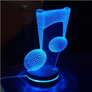 بالبینگ آباژور تندیس چراغ خواب سه بعدی طرح نت موسیقی خانمان مدل 324905