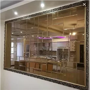 آینه دکوراتیو طرح مربع مستطیل در 6رنگ نقره ای شامپاینی مسی طلایی دودی و صورتی خانمان مدل 336013