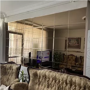 آینه دکوراتیو طرح مربع کلاسیک در 6رنگ نقره ای شامپاینی مسی طلایی دودی و صورتی خانمان مدل 336530