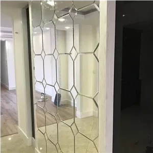 آینه دکوراتیو طرح خشتی در 6رنگ نقره ای شامپاینی مسی طلایی دودی و صورتی خانمان مدل 337865