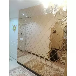 آینه دکوراتیو طرح الماس در 6رنگ نقره ای شامپاینی مسی طلایی دودی و صورتی خانمان مدل 335893
