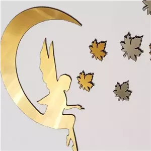 آینه طرح ماه و پری و برگ کد 1003 خانمان مدل 337640