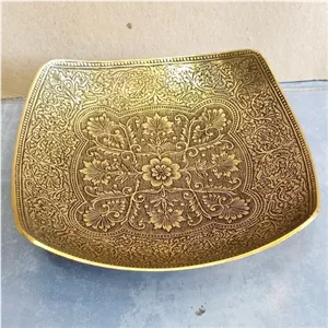 شیرینی خوری مربعی برنجی هندی خانمان مدل 344865 