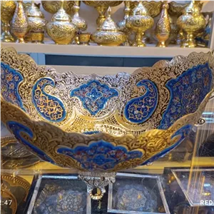 کشکول قلمزنی و مینیاتور روکش آب نقره خانمان مدل 339894