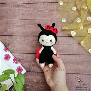 عروسک کفشدوزک بافتنی قد 16 سانت خانمان مدل 369167