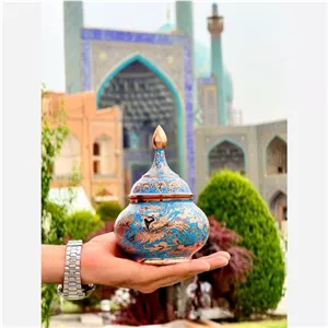 قندان مسی الماس تراش و تذهیب خانمان مدل 341170