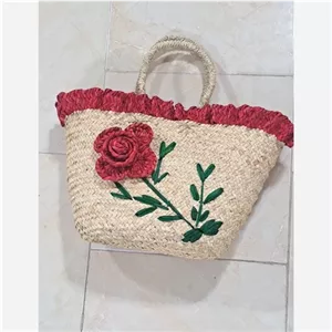 ساک حصیری گلدار خانمان مدل 350275