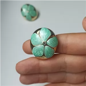 گوشواره میناکاری طرح گل رنگ آبی خانمان مدل 339349