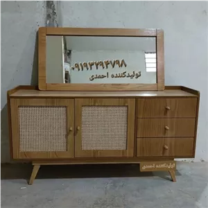 آینه کنسول ست میز تی وی جاکفشی حصیری لوکس خانمان مدل 314083