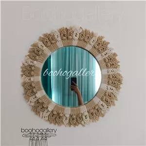 آینه مکرومه قطر 50 اختصاصی بافت بوهو گالری خانمان مدل 366852