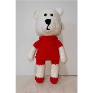 عروسک بافتنی خرس قرمز خانمان مدل 369049
