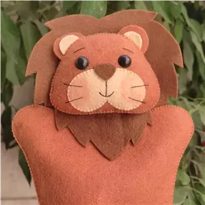 عروسک نمایشی شیر،عروسک دستکشی شیر خانمان مدل 370128