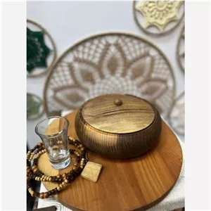 شکلات خوری جنس چوب گردو قطر 20سانت خانمان مدل 350414 