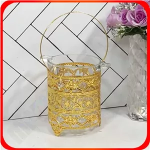 یخدان طلایی آینه خاتم خانمان مدل 337771 