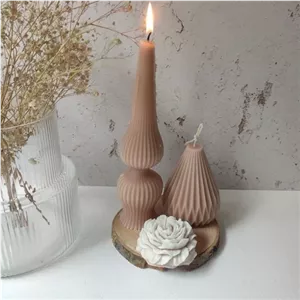 شمع دست ساز مدل خمره گلدار مجموعه 3 عددی خانمان مدل 333840