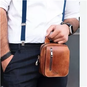 کیف کمری دستی مردانه چرم طبیعی دست دوز آوین خانمان مدل 361791