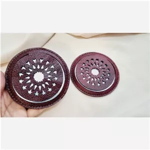 آینه سنتی چرم طبیعی خانمان مدل 336367 