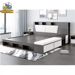 تخت خواب دونفره تمام ام دی اف F395 خانمان مدل 328343