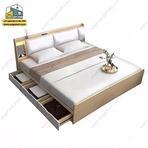 تخت خواب دونفره تمام ام دی اف F400 خانمان مدل 328349