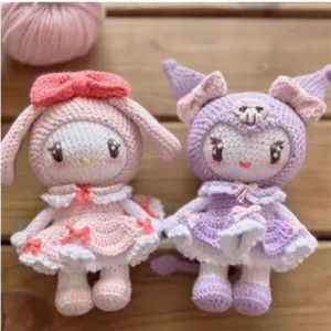 عروسک بافتنی کرومی و ملودی خانمان مدل 369659