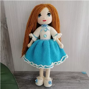 عروسک دختر سارا دست بافت قسطی 40 سانتی خانمان مدل 371082