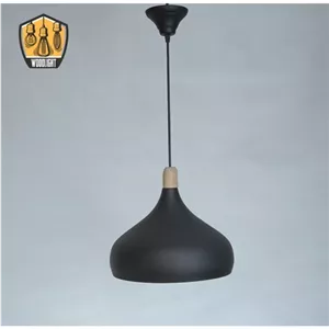 لوستر مدرن تک شاخه وود لایت کد 302 - رنگ الکترواستاتیک در سه طیف مشکی ، سپید ، طوسی و رنگ داخل سپید خانمان مدل 347369