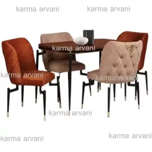 میز ناهارخوری 10نفره استیل مدل ایفل 01 رنگ کرم آجری برند کارما ارسال راااااااااااایگان خانمان مدل 330040