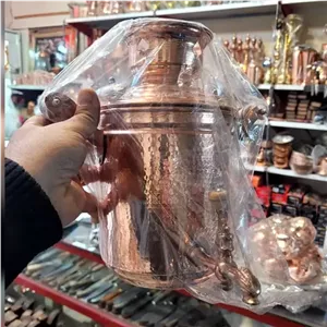 سماور روگازی مسی خالص زنجان چکش کاری شده خانمان مدل 339614
