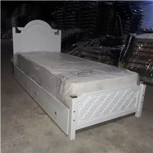 تخت خواب یک نفره MDF مدل روژان با کشو بدون تشک خانمان مدل 325625
